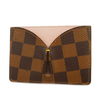 LOUIS VUITTONAuth  Damier Porto Carto Caisa N61222 Card Case Rose Ballerine