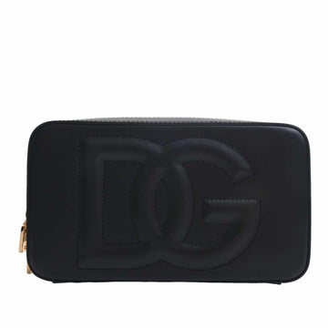 DOLCE & GABBANA Dolce Gabbana Leather Shoulder Bag Black Ladies