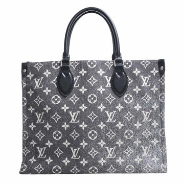 LOUIS VUITTON Monogram Jacquard On the Go MM Tote Bag M46448 Black Ladies