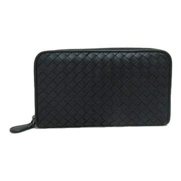 BOTTEGA VENETA Round long wallet Black Lambskin [sheep leather]