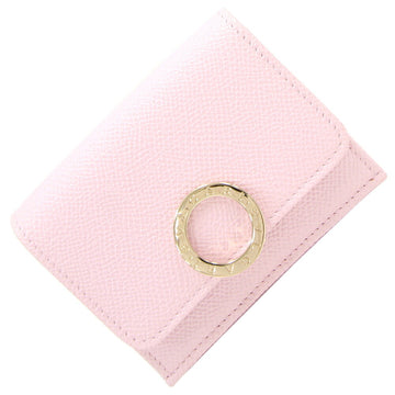 BVLGARI tri-fold wallet 289064 light pink leather ladies small