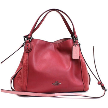 COACH Shoulder Bag Edie 28 Tote Leather Pink 57645  Ladies