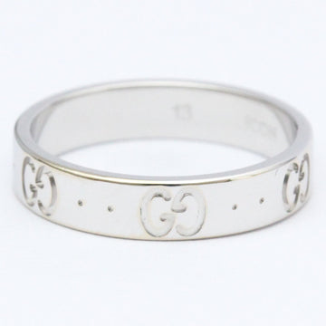 GUCCI Icon White Gold [18K] Fashion No Stone Band Ring