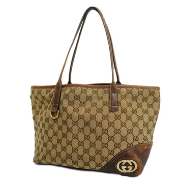 GUCCIAuth  169946 Women's GG Canvas Tote Bag Beige,Brown