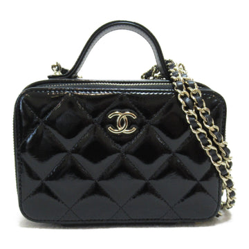 CHANEL Vanity bag 2wayShoulder Bag Black enamel