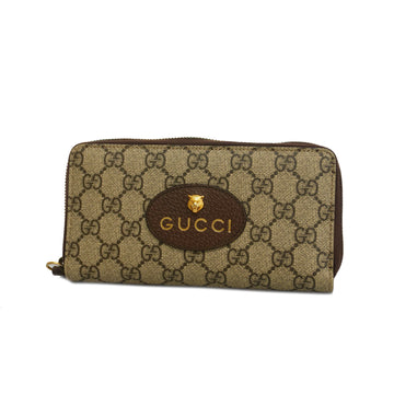 GUCCIAuth  GG Supreme Bi-fold Long Wallet Gold Metal Fittings 473953