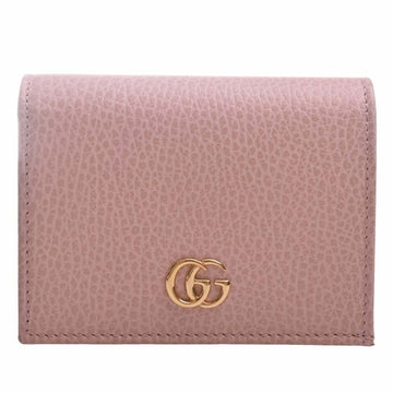 GUCCI GG Marmont Leather Bifold Wallet 456126 Pink Women's