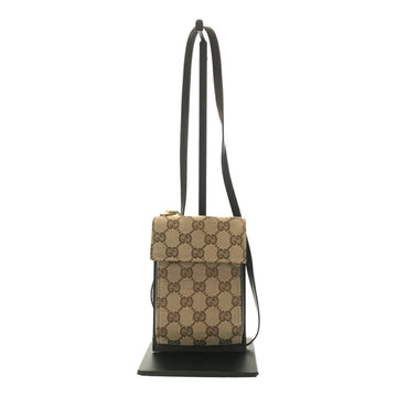 GUCCI Shoulder Bag 106692 Canvas Leather Beige Brown Gold Hardware Women's