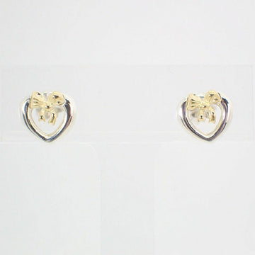 TIFFANY SV925 750 ribbon heart earrings