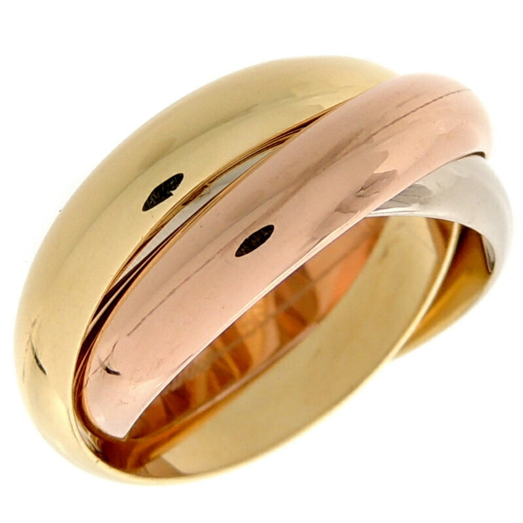 CARTIER 56 Trinity Men s Ring 750 Yellow Gold Size 16.5