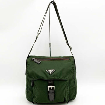 PRADA shoulder bag nylon green triangular plate men's women's ITWBE07P1Q7W