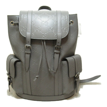 GUCCI Rucksack Backpack Gray leather GG emboss 6257701W3BN1269
