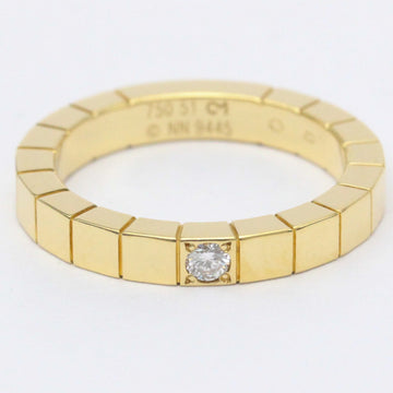 Polished CARTIER Lanieres Ring #51 Diamond 18K Yellow Gold YG Band Ring BF557279