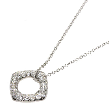 TIFFANY Square Circle Diamond Necklace K18 White Gold Ladies  & Co.