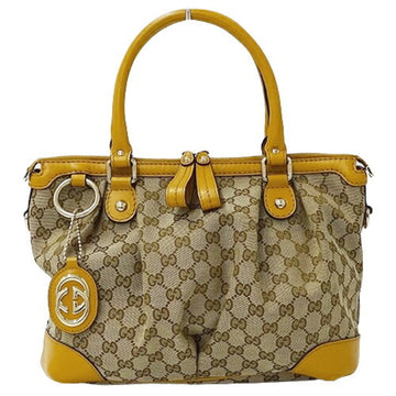 GUCCI Bag Women's Handbag Tote GG Canvas Sookie Brown Beige Mustard 247902 Yellow