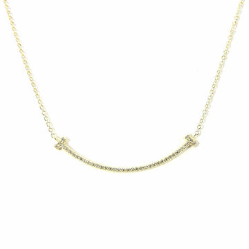 TIFFANY Necklace Pendant T Smile Diamond 750 K18YG Yellow Gold Approx. 2.3g Accessory Women's ＆Co. jewelry necklace pendant gold