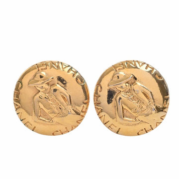 CHANEL Mademoiselle round earrings gold ladies