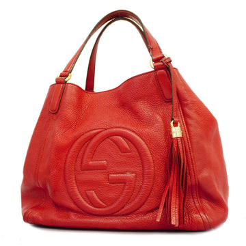 GUCCI[3yc2649] Auth  shoulder bag Soho 282309 leather red gold metal