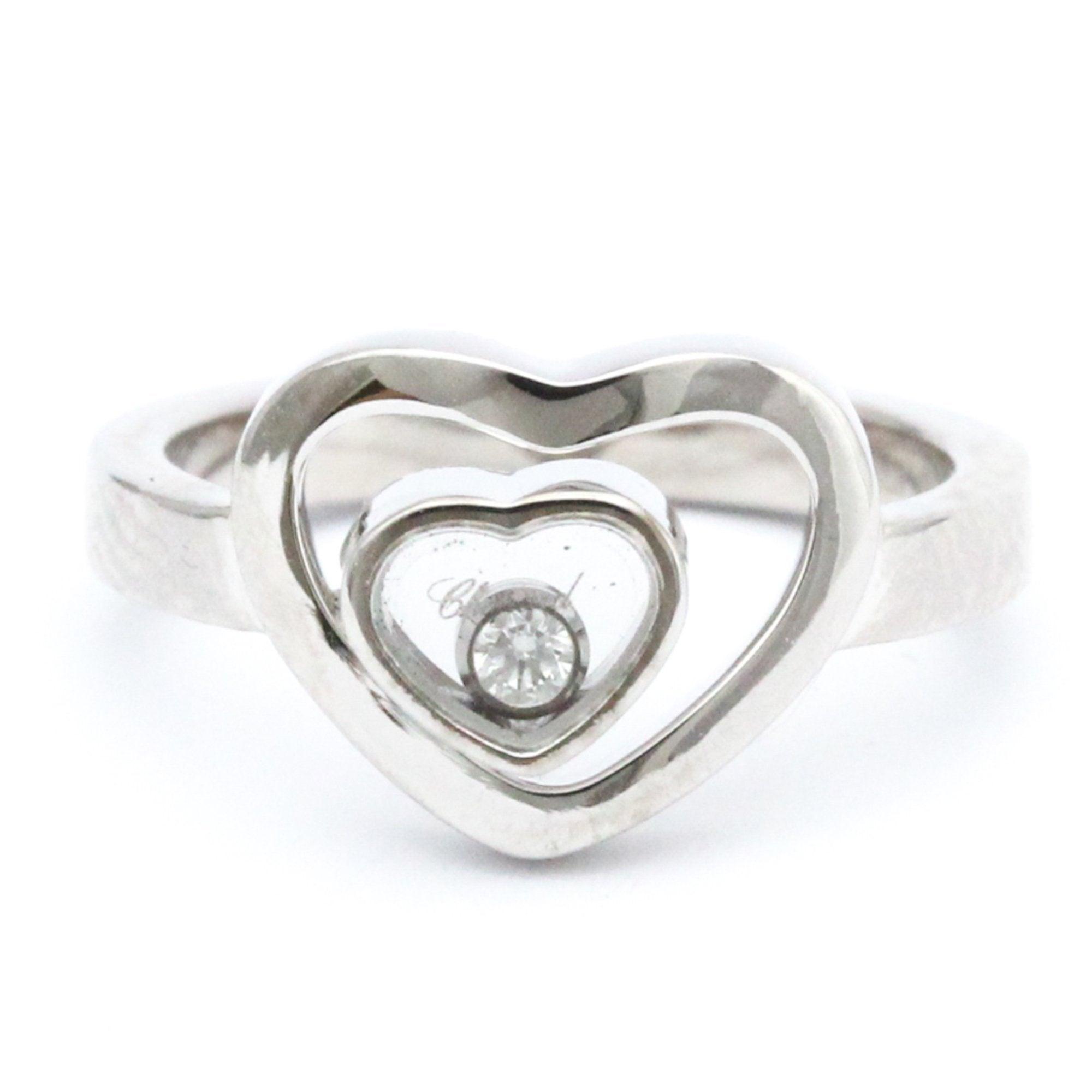 CHOPARD Happy Diamond Heart Ring 827691 White Gold 18K Fashion Diamo