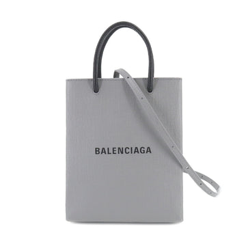 BALENCIAGA Large Shopping Bag 2way Hand Shoulder PVC Leather Gray Black 693805