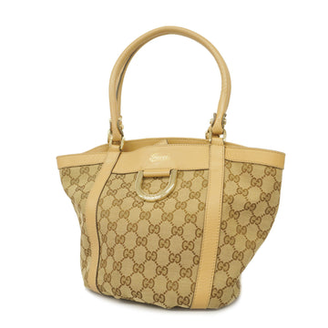GUCCI[3ab1584]Auth  tote bag GG canvas 211983 beige gold metal