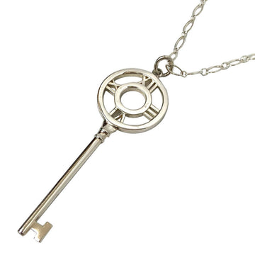 TIFFANY & Co. Atlas Key Charm Large [Pendant Top] Oval Chain Long Necklace Motif Elsa Peretti Silver SV925