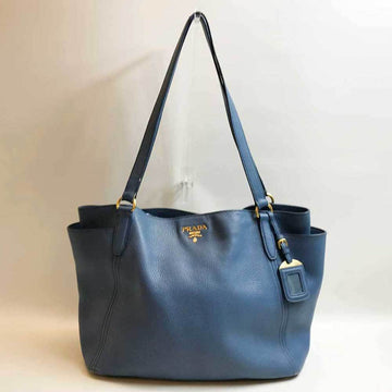 PRADA tote bag blue leather