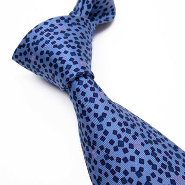 CHANEL tie blue silk