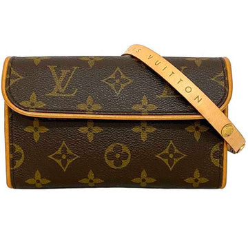 LOUIS VUITTON Body Bag Pochette Florentine Brown Beige Monogram M51855 S Size Canvas Nume FL0090 LB0070  Belt Waist Pouch Flap