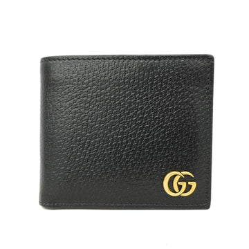 GUCCI Wallet GG Marmont 423725 203887 Leather Black Men's
