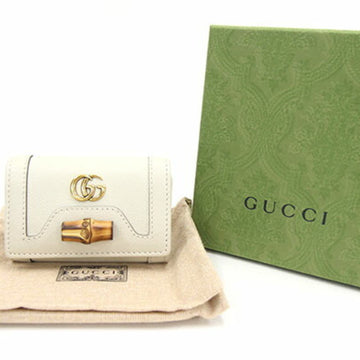 GUCCI 6 consecutive key case GG Marmont 658636 ivory leather ladies bamboo