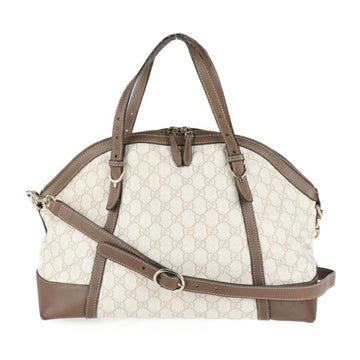 GUCCI GG plus handbag 309614 PVC leather beige 2way shoulder bag