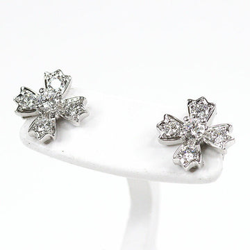 TIFFANY&Co. Floret Diamond Earrings PT950 Platinum Flower Motif Petal Stud