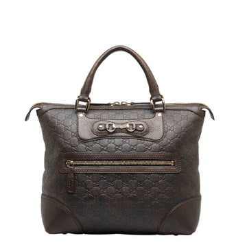 GUCCIsima Horsebit Handbag Tote Bag 247283 Brown Leather Women's
