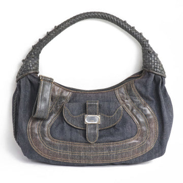 FENDI Mini Spy Bag Handbag Denim Gray 8BR545 Women's