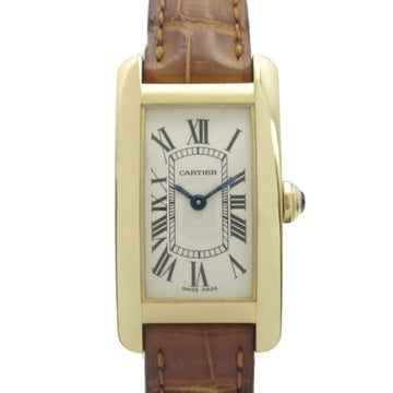 CARTIER Tank AmericanSM Wrist Watch Wrist Watch W2601556 Quartz Ivory K18 [Yellow Gold] Leather belt W2601556