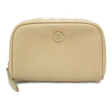 CHANEL Pouch Beige leather