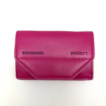 BALENCIAGA Compact Wallet 529098 0ST2N 5560 Trifold Leather Mini Pink Ladies