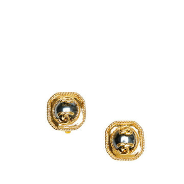 Chanel coco mark earrings gold plating ladies