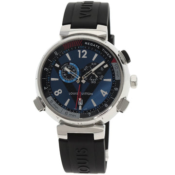 LOUIS VUITTON Q102D Tambour Cup Regatta Watch Stainless Steel Rubber Men's