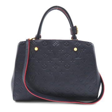 LOUIS VUITTON Montaigne MM Navy Red MarineRouge Monogram empreinte leather M42746