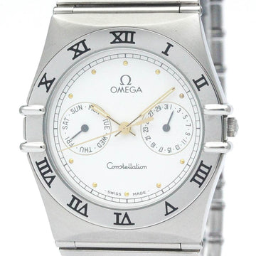 OMEGAPolished  Constellation Day Date Steel Quartz Mens Watch 151 20.20 BF568518