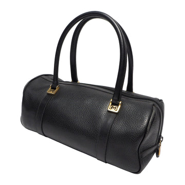 OLDGUCCI Old Gucci Mini Boston Bag Handbag Barrel Unisex Interlocking G Calf Leather Black