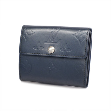 Louis Vuitton Trifold Long Wallet Monogram Matte Porto Tresor International  M65105 Blue Men's Louis
