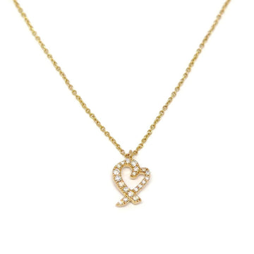 TIFFANY K18PG Diamond Loving Heart Necklace Women's ry
