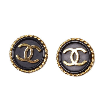 Chanel Earrings 96A Cocomark Women's Black/Gold