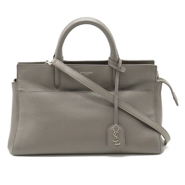 YVES SAINT LAURENT SAINT LAURENT PARIS Saint Laurent YSL Yves Cava Rive Gauche Tote Bag Shoulder Leather Gray 436620