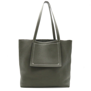 HERMES Cabasserie 46 Gray Grimayer Taurillon Clemence leather