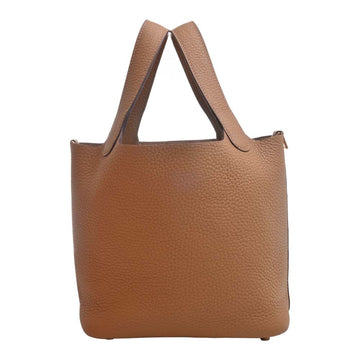 HERMES Taurillon Clemence Picotan Lock PM Handbag Brown Women's