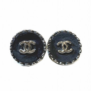 CHANEL Coco Mark Gunmetal 96P Earrings Brand Accessories Women's